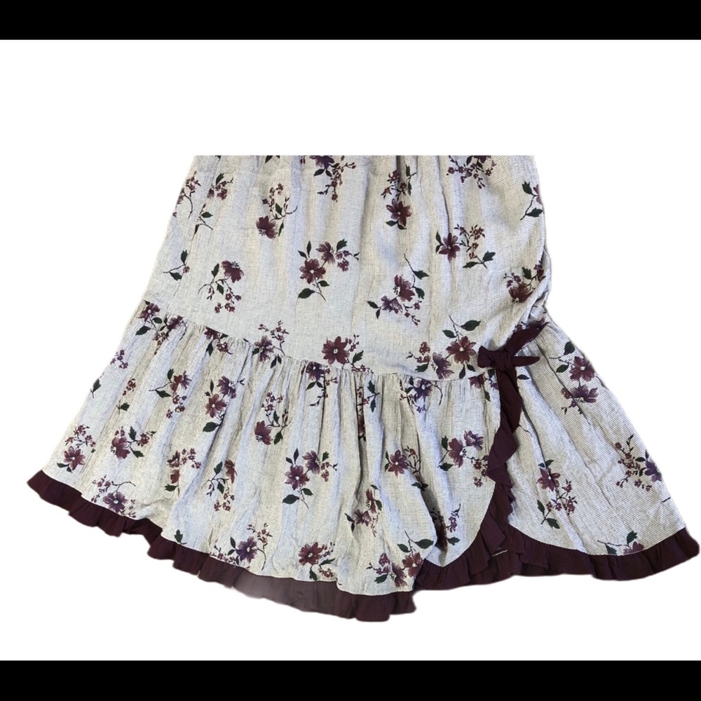 KAYLA-G MUMU DRESS PURPLE FLORAL RUFFLES Size L - Picture 10 of 10